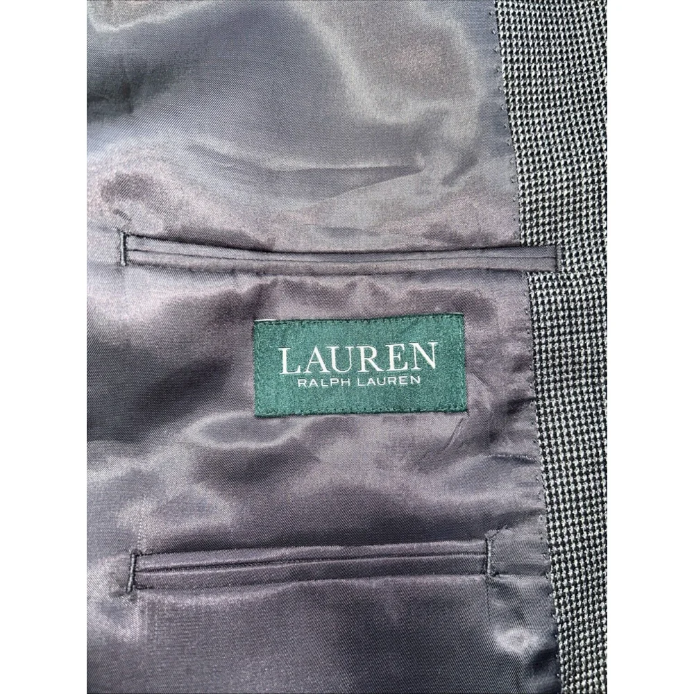 Lauren Ralph Lauren 46 R Charcoal Wool Two Button Jacket Vented FLAWED